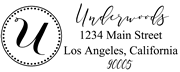 Solid Line and Dot Border Letter U Monogram Stamp Sample